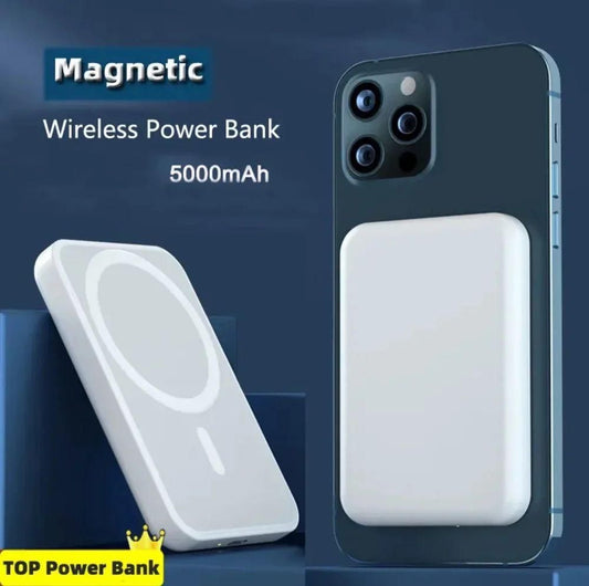 Wireless Magnetic Power Bank for iPhone 12 and above.